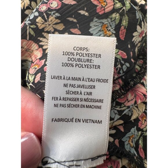 Lush Smocked Back Cropped Size Small  Blouse Floral Print Tie Back NWT - Picture 7 of 11